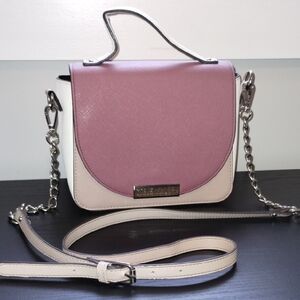 Steve Madden Pink and Cream Crossbody Bag
